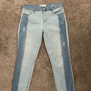 PacSun Two-Tone Blue Ankle Jeans